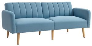 HOMCOM Moderní pohovka na spaní pro 2 osoby 173x75x73 cm Skládací pohovka s potahem z polyesterového lnu a 3-úrovňovým nastavitelným opěradlem a odním