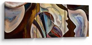 Obraz - Abstrakce hlav (s hodinami) (90x30 cm)