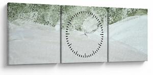 Obraz - Abstrakce štětci (s hodinami) (90x30 cm)