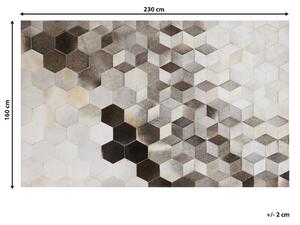 Šedý kožený koberec 160 x 230 cm SASON