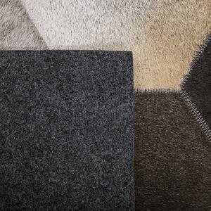 Šedý kožený koberec 160 x 230 cm SASON