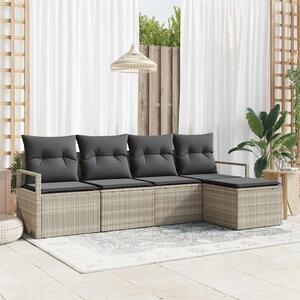 Set pohovek 5 ks Světle šedá polyratan 3346342