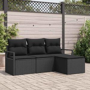 Set pohovek 4 ks Černá polyratan 3346333