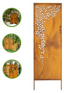 Zahradní dekorativní panel z oceli s patinou „Girlanda“ 160x50 cm – dekorativní kryt
