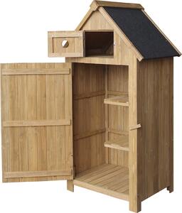 Wiltec zahradní kůlna úzká ze smrkového dřeva s asfaltovou střechou 770x540x1370mm pro zahradu, terasu a balkon kůlna na nářadí dřevěná kůlna na nářadí skříňka na nářadí