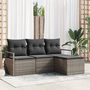 Set pohovek 4 ks Šedá polyratan 3346329