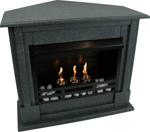 Gelový krb Krb na etanol Rohový krb Rafael Premium - Granit tmavý