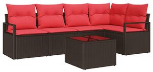 Set pohovek 6 ks Hnědá polyratan 3346394