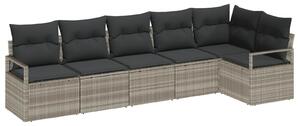 Set pohovek 6 ks Světle šedá polyratan 3346402