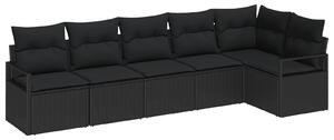 Set pohovek 6 ks Černá polyratan 3346403