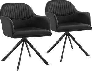 Tectake® sametová otočná židle Lona čalouněná 56 x 59 x 81 cm