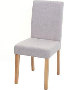 Jídelní židle Littau, kuchyňská židle Židle, látka/textil krémovo-béžová, světlé nohy