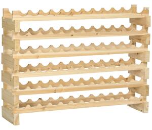 HOMCOM 72-lahev vinotéka, 6-patrová vertikální vinotéka s nosností 100 kg pro kuchyni, jídelnu a bar, 114x28x85 cm, přírodní dřevo | Aosom