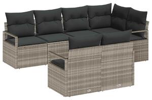 Set pohovek 7 ks Světle šedá polyratan 3346422
