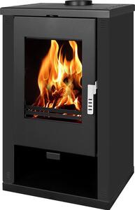 Krbová kamna Verso Theia - 9 kW | Černé boční panely a moderní design