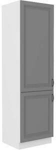 STILO bs | vysoká skříňka 60DK-210 2F potravinová | 60 cm | bílá/šedá | UNI dvířka