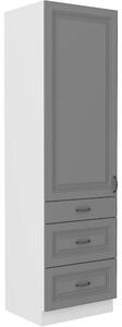 STILO bs | vysoká skříňka 60DKS-210 1F potravinová | 60 cm | bílá/šedá | UNI dvířka
