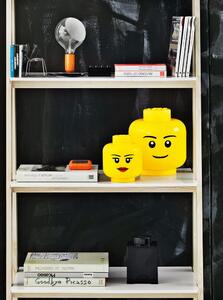 Žlutý úložný box ve tvaru hlavy LEGO® Silly, ⌀ 16,3 cm