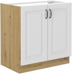 Kuchyňská skříňka STILO 80 ZL 2F BB Zvolte barevné provedení: STILO - BÍLÁ / ARTISAN