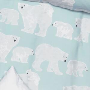 Povlečení KLASIK DESIGN polar bears tyrkysovobílá 140 x 200/70 x 90 cm