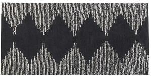 Bavlněný koberec 80 x 150 cm černý/bílý BATHINDA
