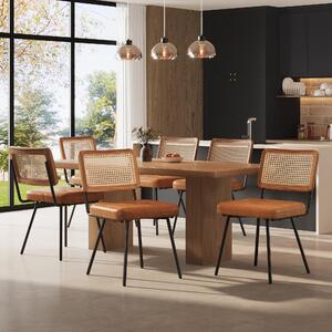 Sweiko jídelní židle z umělé kůže (6 kusů) ratanové lounge křeslo make-up židle ergonomická židle lehká židle retro židle
