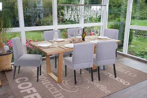 Sada 6 jídelních židlí HWC-F61, židle lounge chair, látka/textil šedá