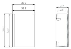 Cersanit Moduo skříňka 39x21.5x59 cm závěsná pod umyvadlo bílá S929-014