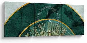 Obraz - Tvary se zlatou texturou (s hodinami) (90x30 cm)