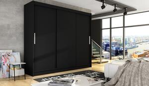 Prostorná šatní skříň Lion - šířka 250 cm, černá