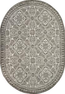 J-Line Kusový koberec FLAT ovál 21193 tmavě šedý BARVA: Béžová, ROZMĚR: 120x170 cm ovál
