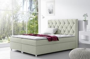 Čalouněná postel s úložným prostorem Vivien smetanová 160 + topper zdarma