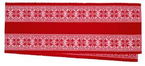 Dekorace RIB vločky 2x bordura červenobílá běhoun delší strana 100-170 cm