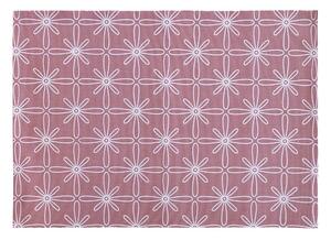 Prostírání MURI kontury kytiček růžovobílá běhoun delší strana 100-170 cm