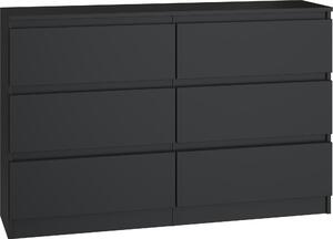 Topeshop M6 120 CZERŃ, Černá, 6 zásuvka/zásuvek, Dřevotřískové desky, Jednobarevný, Moderní, Dřevotřískové desky