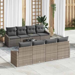 Set pohovek 9 ks Šedá polyratan 3346649