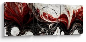 Obraz - Mramorovaná abstrakce (s hodinami) (90x30 cm)