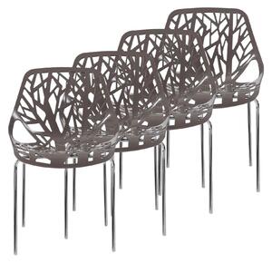 Designové židle Makika Retro Chair - CALUNA Set of 4 v šedé barvě