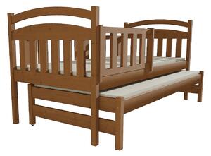 Dětská postel s výsuvnou přistýlkou z MASIVU 200x90cm bez šuplíku - DPV020