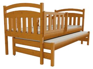 Dětská postel s výsuvnou přistýlkou z MASIVU 200x90cm bez šuplíku - DPV020
