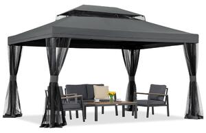 Antracitový zahradní pavilon s moskytiérou Valencia 3x4 m Garden Point