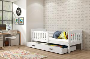 Dětská postel s úložným prostorem s matrací 90x200 BRIGID - bílá