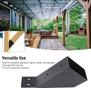 4Pcs Pergola Bracket Pozinkovaný drenážní otvor Design 45 stupňů úhel Pergola výztužná konzola pro altán nádvoří Garáž