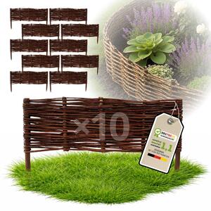 Floranica 10 kusů Vrbový plot 20 cm x 60 cm – Zahradní plot z vrbového proutí Palisáda Přírodní oplocení Ohraničení záhonu
