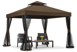 Hnědý zahradní pavilon s moskytiérou Valencia 3x3 m Garden Point