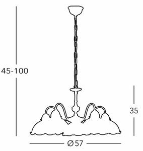 Kolarz 731.85.100 - Lustr na řetězu NONNA 5xE27/75W/230V jeleni zelená