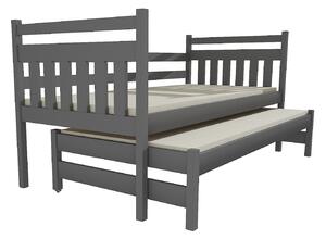 Dětská postel s výsuvnou přistýlkou z MASIVU 200x90cm bez šuplíku - DPV029