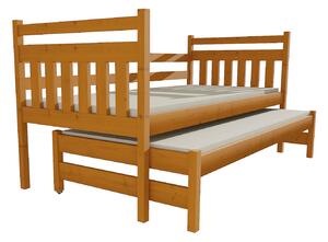 Dětská postel s výsuvnou přistýlkou z MASIVU 200x90cm bez šuplíku - DPV029