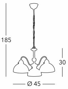 Kolarz 731.83.133 - Lustr na řetězu NONNA 3xE27/75W/230V jeleni šedá