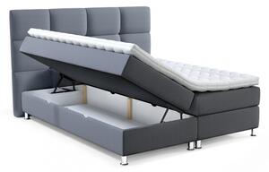 Boxspringová postel 140x200 CAMRIN - šedá + topper ZDARMA